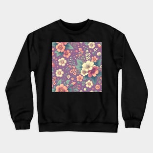 Spring Floral Illustration Crewneck Sweatshirt